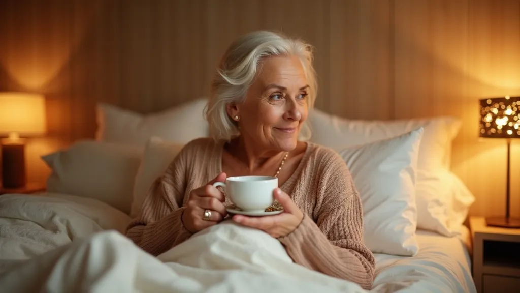 Femme allongée éveillée la nuit, le sommeil souvent perturbé à la ménopause